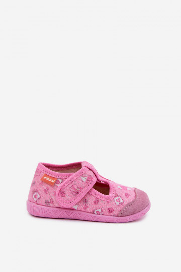 Milami Slipper für Kinder mit Klettverschluss und Glitzer in rosa Jasimrra 2