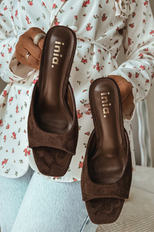 Damenhausschuhe Ermöglicht Smukłym Obcasie CzekoladoZue Revina