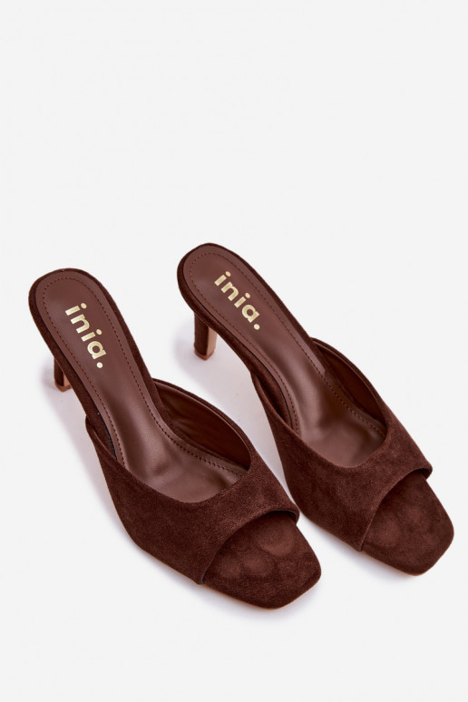 Damenhausschuhe Ermöglicht Smukłym Obcasie CzekoladoZue Revina