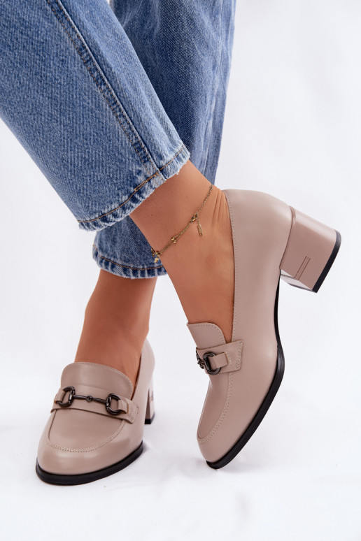 Haut Schuhe Feminin mit Absätzen Vinceza 18116 Beige