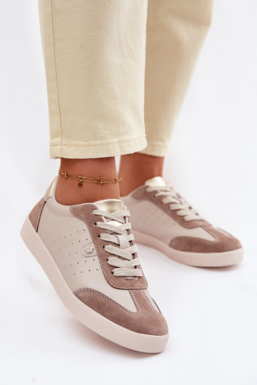 Sportliche Schuhe für Damen aus natürlichem Leder S.Barski LR61-7091 in sand 2