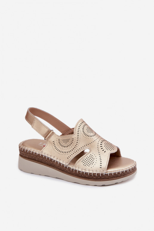 Haut Plateausandalen S.Barski GR61-5916 goldene Farbe