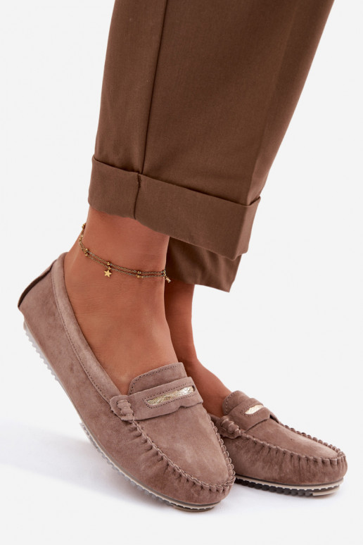 gleichschenklig Mokassins für DamenErmöglichtturalnego aus INildlederu S.Barski LR61-7029 braune Farbe