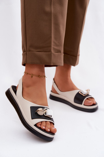 Damensandalen Feminin mit Ornamenten D&A GR61-5932 Beige