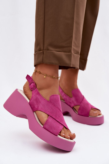 Damen Sandalen mit Plateau S.Barski LR61-7005 rosa 2