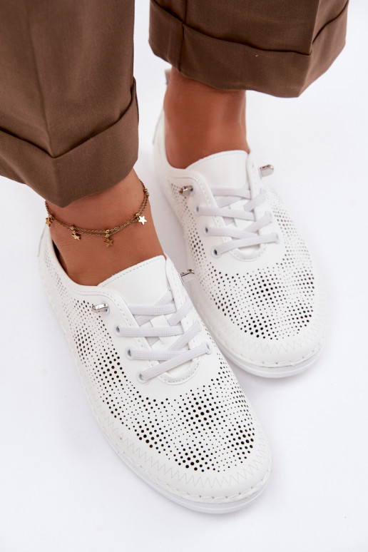 Haut mit durchbrochenen Elementen Schuhe Feminin S.Barski LR61-7083 Zueiße Farbe