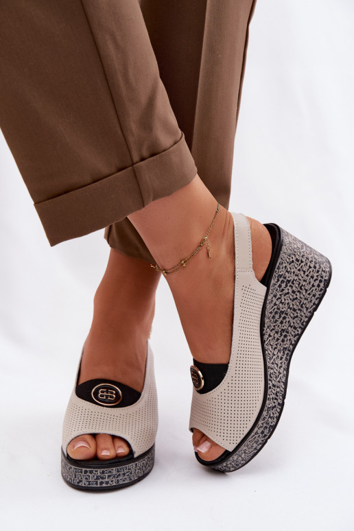 Haut Plateausandalen S.Barski LR61-7010 Beige