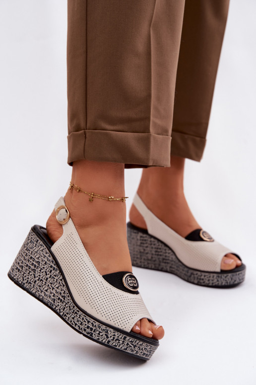 Haut Plateausandalen S.Barski LR61-7010 Beige