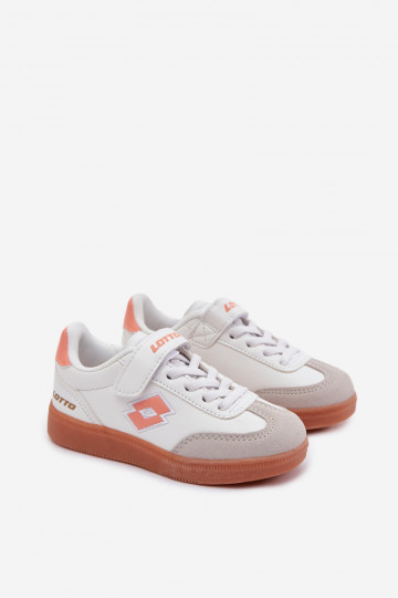 Kinder Sportschuhe LOTTO VINTAL MF 2600252K mit Klettverschluss in weiß-oranger Farbe
