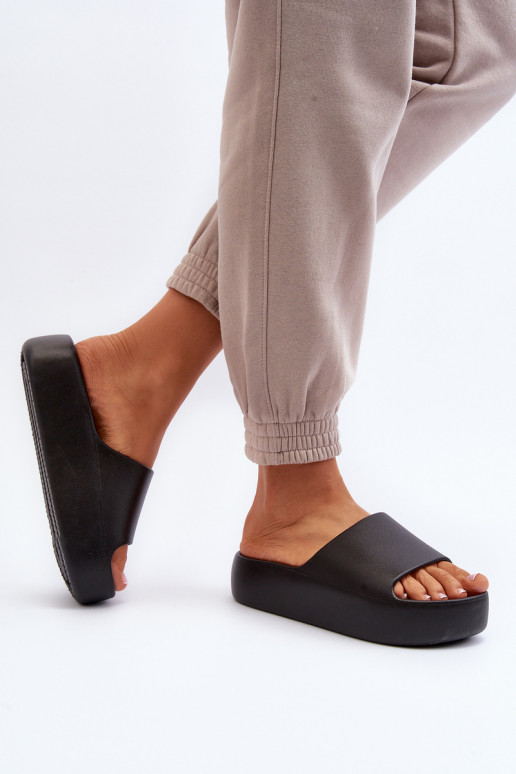 Feminin Hausschuhe Auf dicker Sohle schZuarze Farbe Oreithano