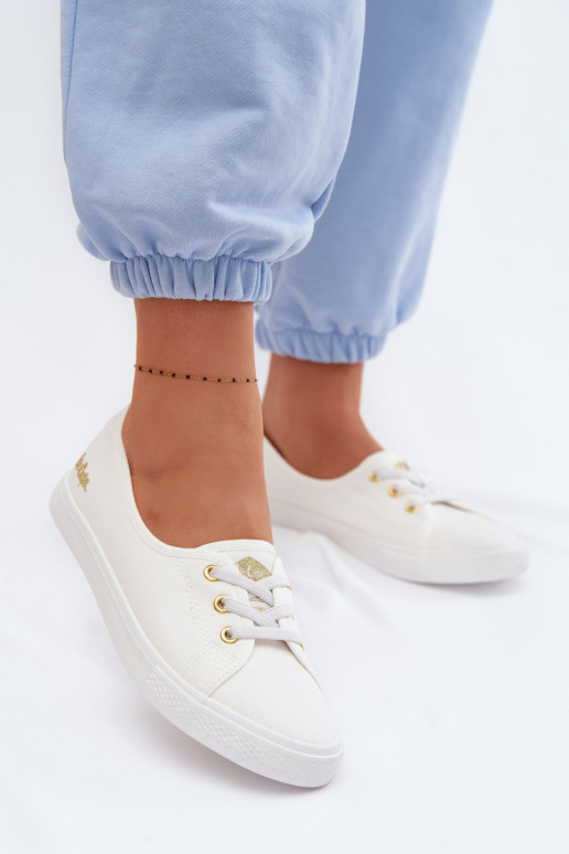 Turnschuhe Freizeitschuhe Lee Cooper LCIN-26-02-4043 INeiß-goldene Farbe