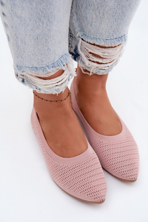 Netz Ballerinas aus Stoff Feminin pinke Farbe Sarina