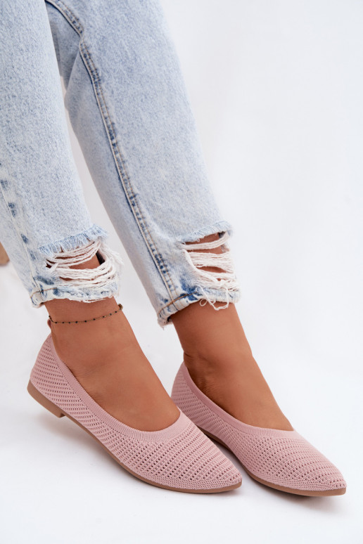 Netz Ballerinas aus Stoff Feminin pinke Farbe Sarina