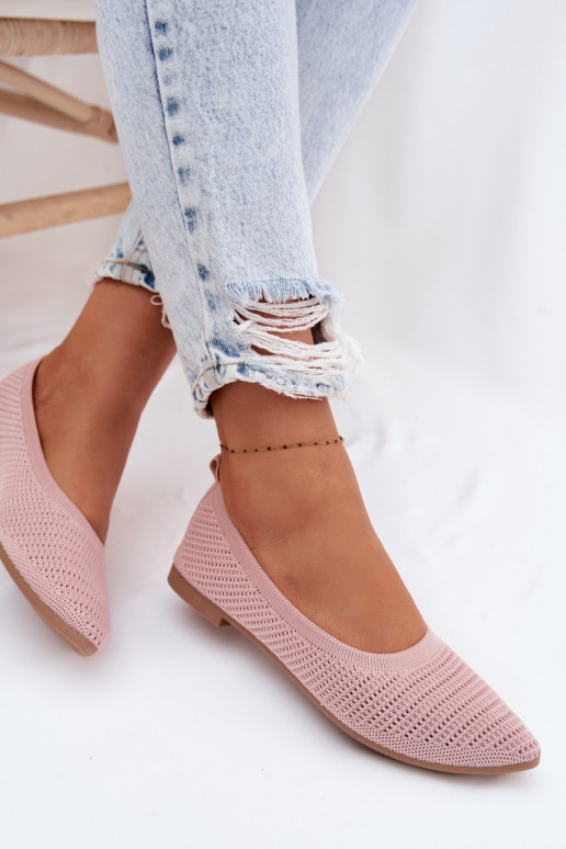 Netz Ballerinas aus Stoff Feminin pinke Farbe Sarina