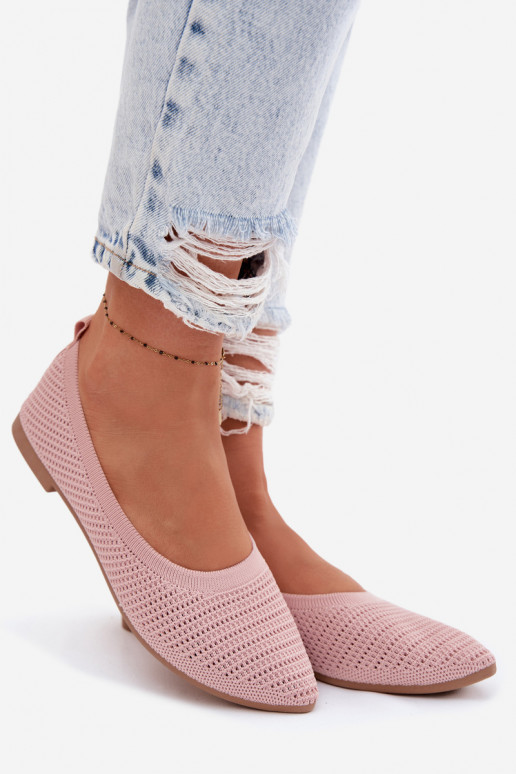 Netz Ballerinas aus Stoff Feminin pinke Farbe Sarina