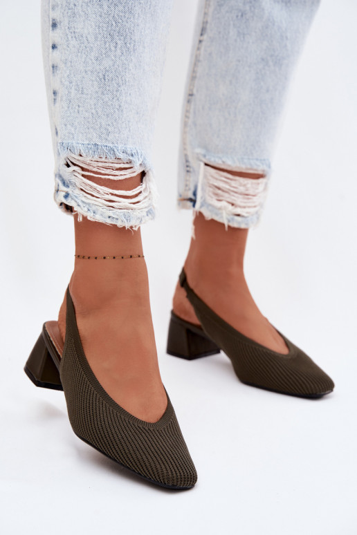  Damensandalen mit Absätzen Khaki-Farbe-Farbe Es mussrcelle