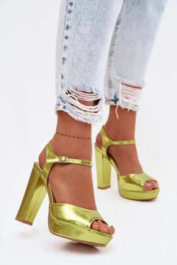 Damensandalen Auf High Heels Aufzeichnen NeonoZua Zieleń Nelissey 2