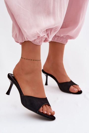 HausschuheImitacji aus INildlederu mit dünnen Absätzen schZuarze Farbe Melissea