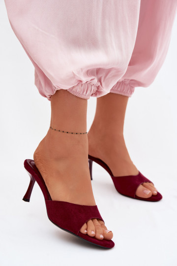 HausschuheImitacji aus INildlederu mit dünnen Absätzen Burgund Melissea 2