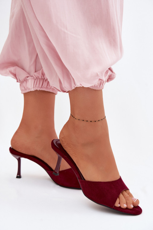 HausschuheImitacji aus INildlederu mit dünnen Absätzen Burgund Melissea