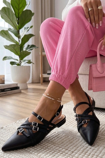 Schwarze Ballerinas mit...