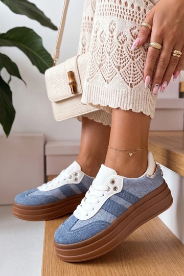 Blaue Sportschuhe mit Plateau Arianne 2