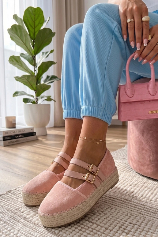 Rosa Espadrilles auf Plattform Marcelle