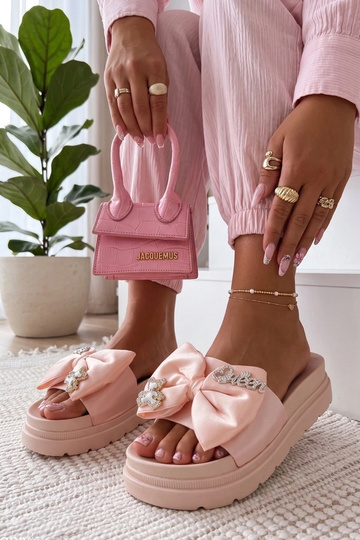 Rosa Plattformclogs mit...