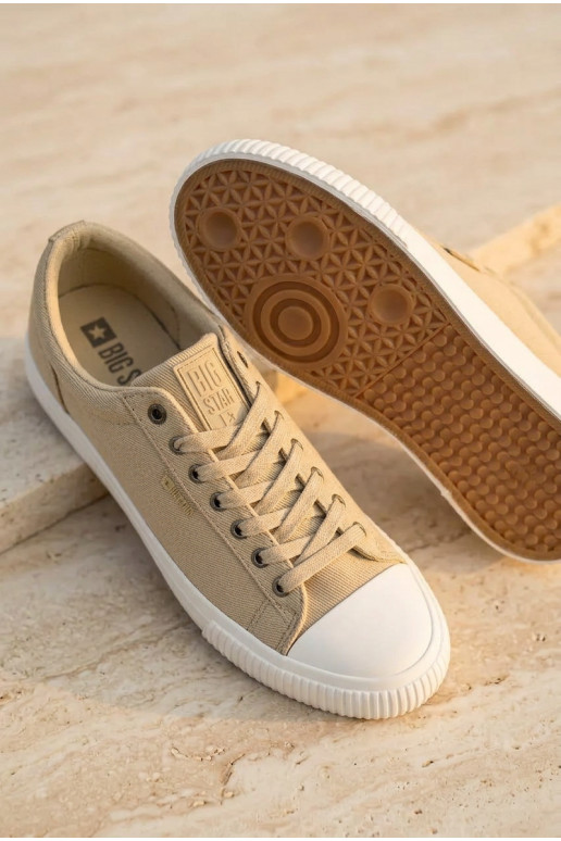 Herren niedrige Freizeitschuhe sandfarbene Farbe