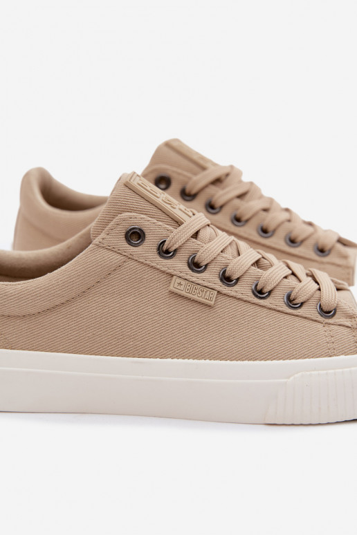 Herren niedrige Freizeitschuhe sandfarbene Farbe