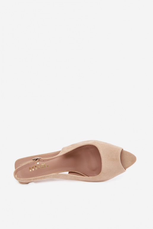 Damen Sandalen aus Kunstwildleder in sandfarben Sevina