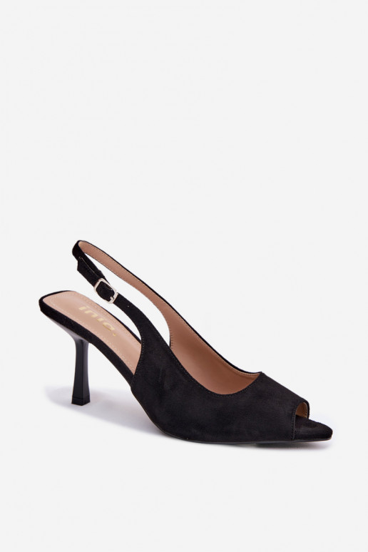 Damen Sandalen aus Kunstwildleder in schwarz Sevina