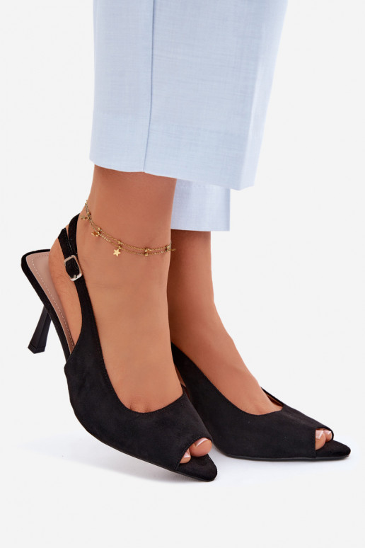 Damen Sandalen aus Kunstwildleder in schwarz Sevina