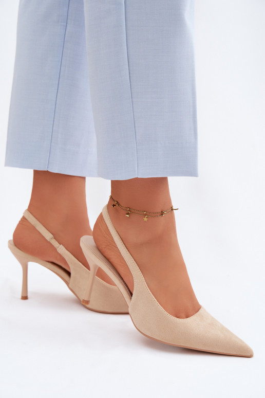 Damen Sandalen aus Kunstwildleder in sandfarben Kevina