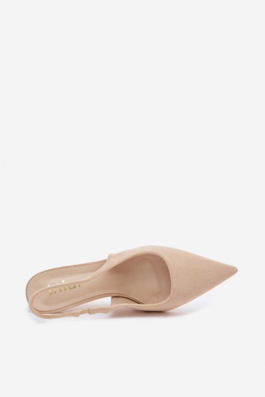 Damen Sandalen aus Kunstwildleder in sandfarben Kevina