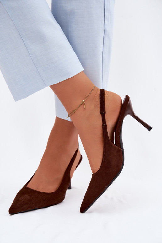 Damen Sandalen aus Kunstwildleder in schokoladenfarben Kevina