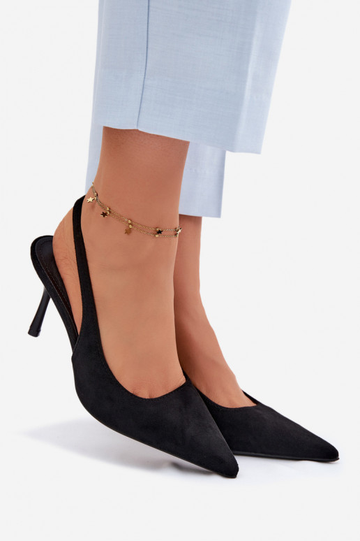 Damen Sandalen aus Kunstwildleder in schwarz Kevina