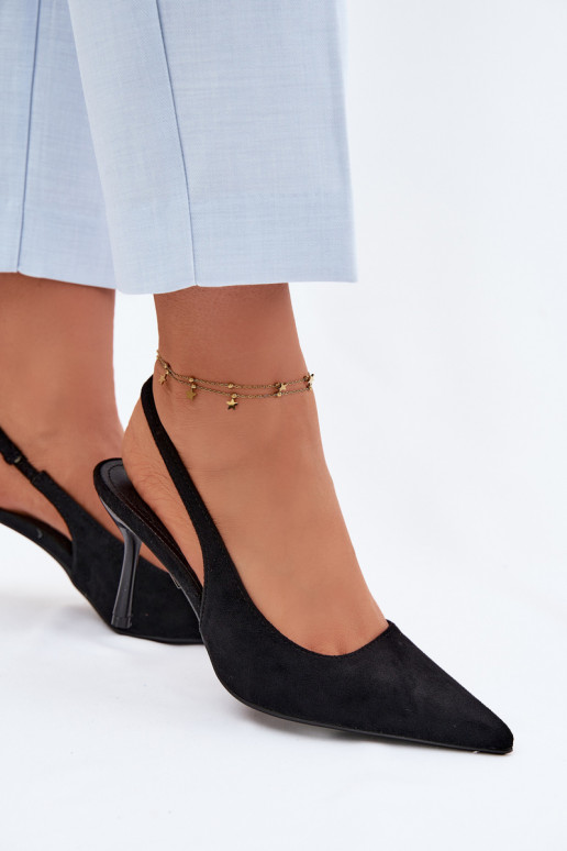 Damen Sandalen aus Kunstwildleder in schwarz Kevina