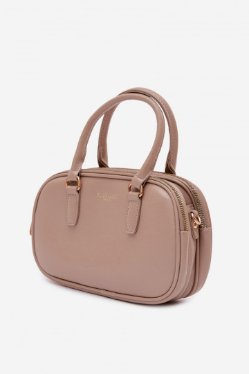 Dunkelsandfarbene Reisetasche aus Kunstleder Soraya 2