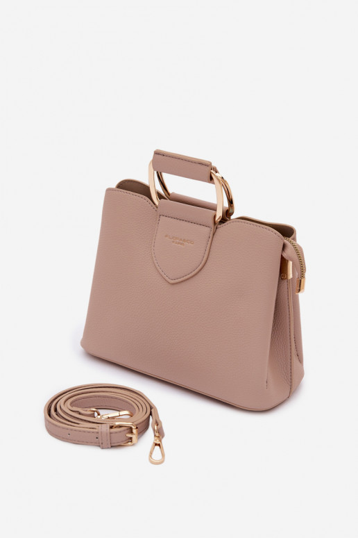 Handheld Stamm Klein aus Öko-Leder DunkelBeige Lorielle