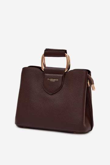 Schokoladenfarbene Reisetasche aus Kunstleder Lorielle 2