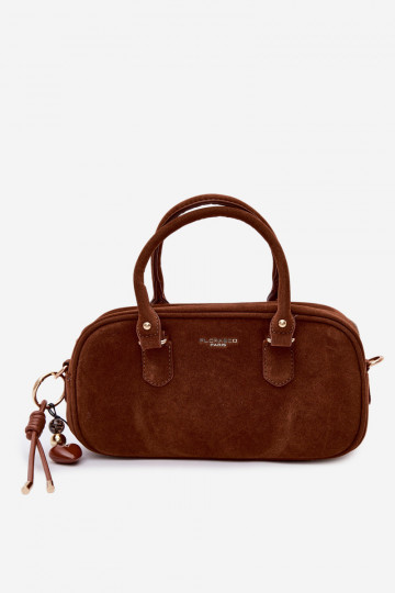 Braune Reisetasche aus Kunstwildleder Annelle