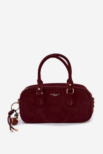 Bordeauxfarbene Reisetasche aus Kunstwildleder Annelle