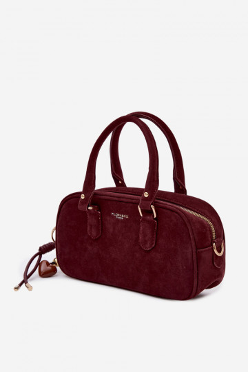 Bordeauxfarbene Reisetasche aus Kunstwildleder Annelle 2