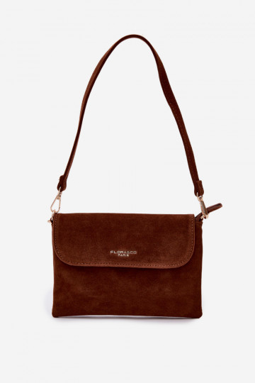 Kleine Tasche aus braunem Kunstvelours Lucelle