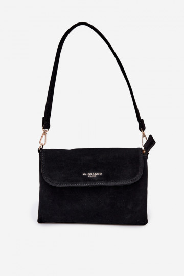 Kleine Tasche aus schwarzem Kunstvelours Lucelle