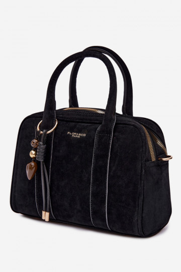 Reisetasche aus Kunstvelours mit Anhängern in schwarzer Farbe Sorielle 2