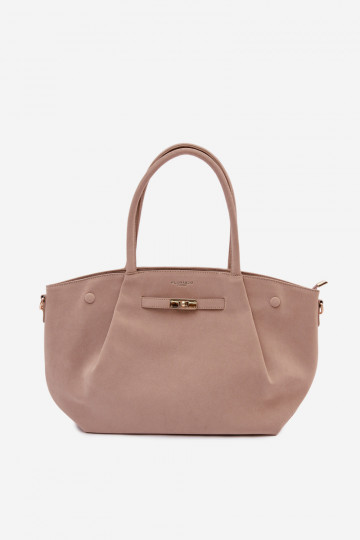 Shopper-Handtasche aus Kunstvelours in elfenbein Nellia