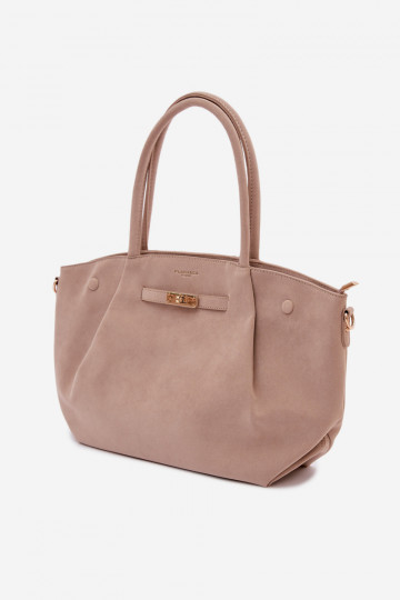 Shopper-Handtasche aus Kunstvelours in elfenbein Nellia 2