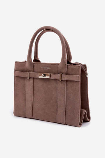 Reisetasche aus Kunstvelours in dunkelbeige Noressa 2